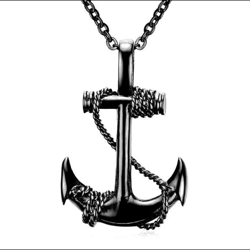 Anchor Necklace- Black